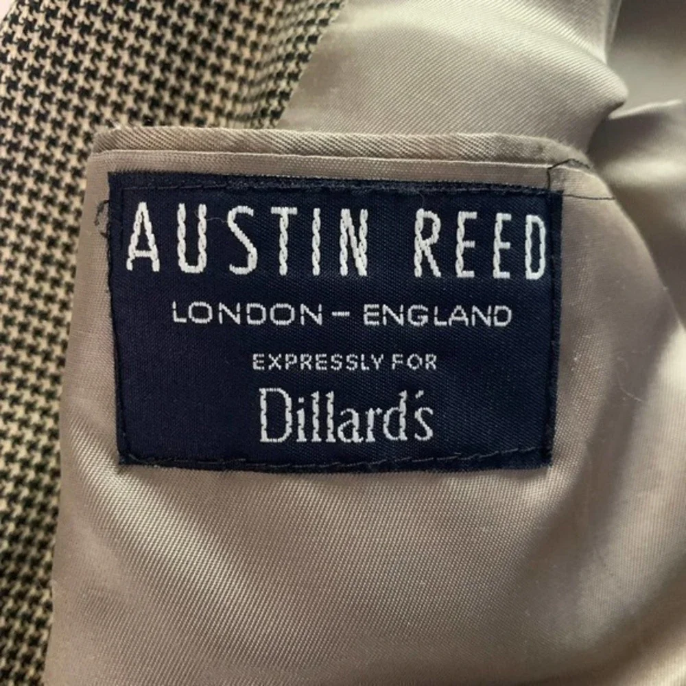 AUSTIN REED Beige Houndstooth Sport Coat Blazer‎ Jacket